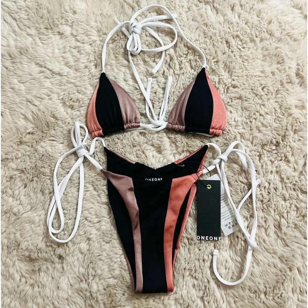 NWT OneOne Swimwear ARIEL Skimpy Bikini  SET size XS - Picture 6 of 12